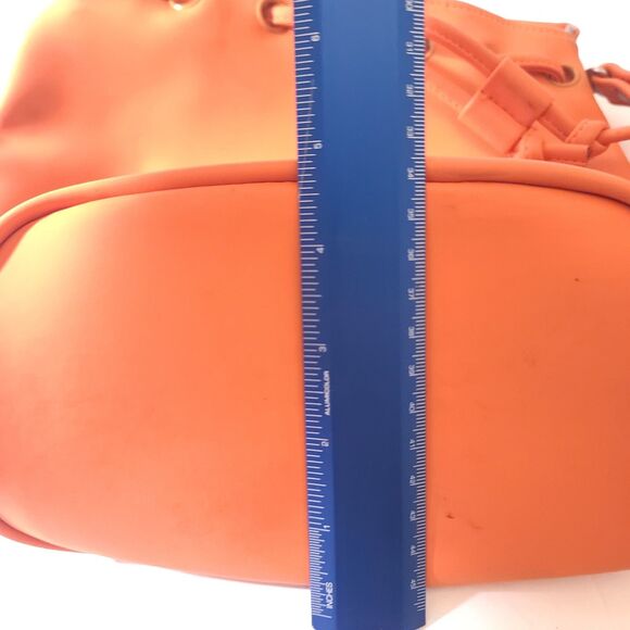 Guess Vintage Y2k Drawstring Closure Crossbady Bucket bag womans Orange Purse - Picture 14 of 15